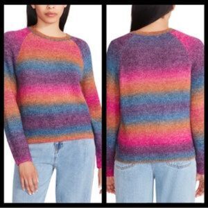 BB Dakota by Steve Madden Rainbow Ombré Stripe Sweater XL